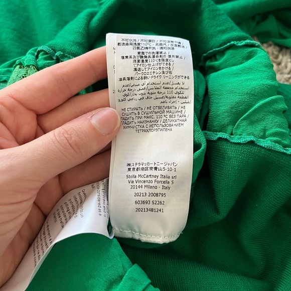 Stella McCartney Silk Mix Knit Sweater Lace Dress Kelly Green Women's Size 34/XS - Picture 15 of 16